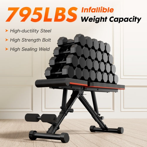 Beyondfit Adjustable Workout Bench For Home Gym - Foldable - For Full Body Exercise And Strength Training