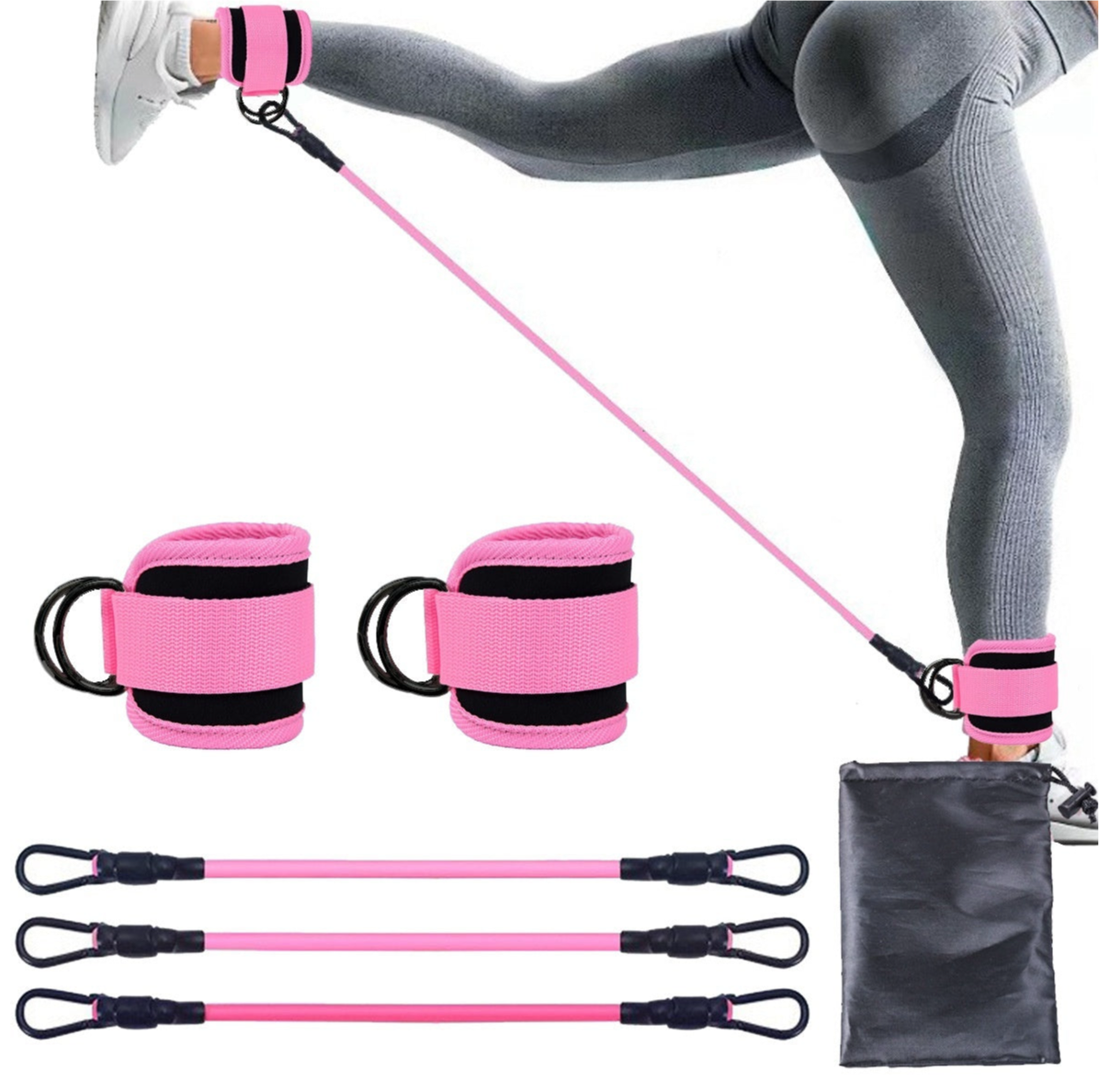 Beyondfit Ankle Resistance Bands – Leg, Glute & Core Training | Elastic Bands for Home, Gym & CrossFit Workouts