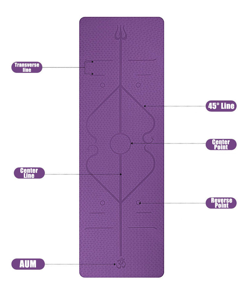 Beyondfit Non Slip - Yoga Mat Position Line