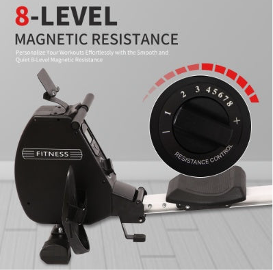 Beyondfit Rowing Machine 264 LBS Weight Capacity - Foldable -  With Comfortable Seat Cushion