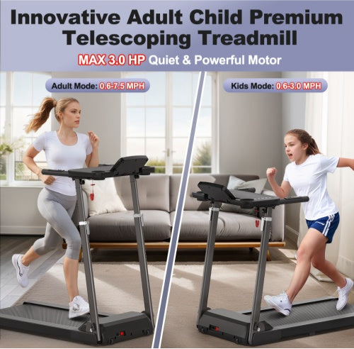 Beyondfit Treadmill With Bluetooth Speaker,With Desktop Adjustable Height, Folding