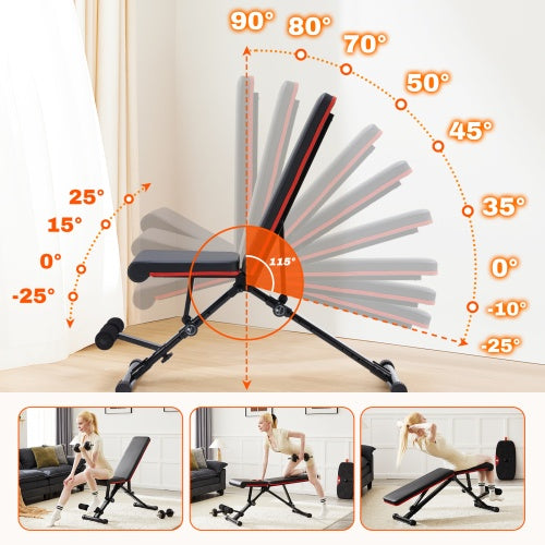 Beyondfit Adjustable Workout Bench For Home Gym - Foldable - For Full Body Exercise And Strength Training