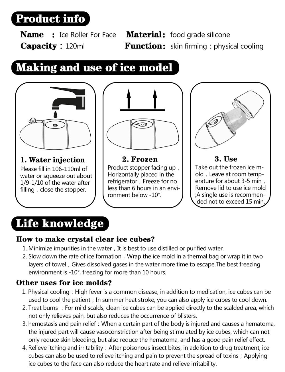 Beyondfit Ice Face Roller – Contours, Reduces Pores & Dark Circles | Eye, Neck & Skin Care Tool