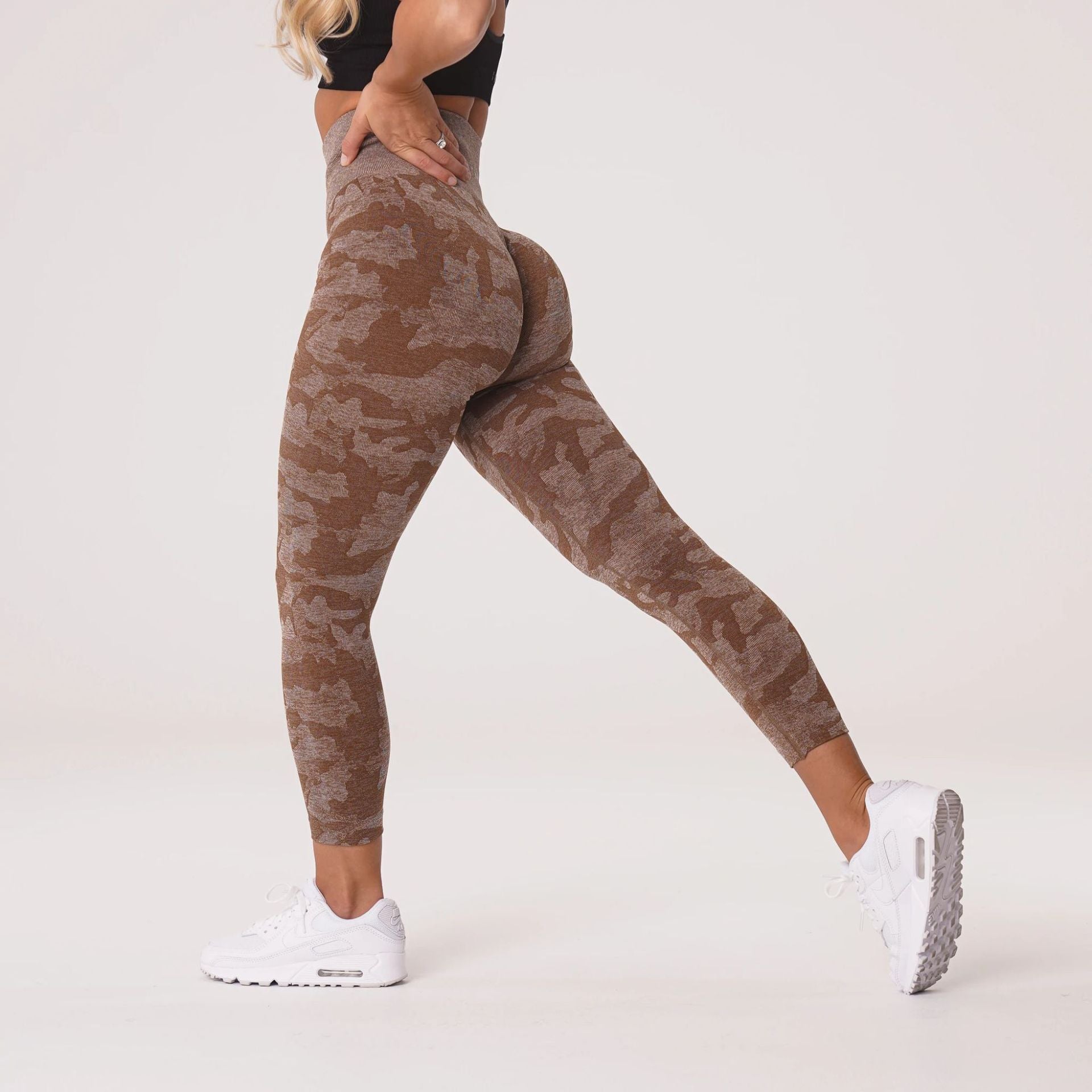 Beyondfit Camouflage Jacquard - Fitness Yoga Pants