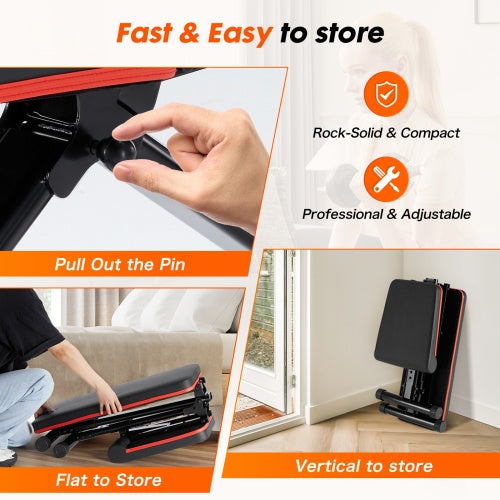 Beyondfit Adjustable Workout Bench For Home Gym - Foldable - For Full Body Exercise And Strength Training