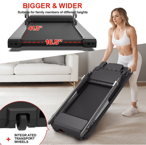 Beyondfit Treadmill With Bluetooth Speaker,With Desktop Adjustable Height, Folding