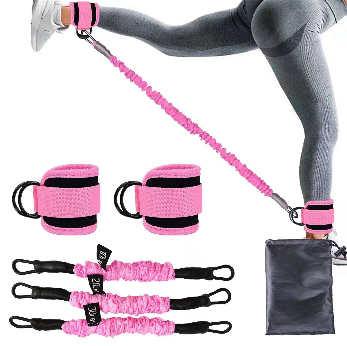 Beyondfit Ankle Resistance Bands – Leg, Glute & Core Training | Elastic Bands for Home, Gym & CrossFit Workouts
